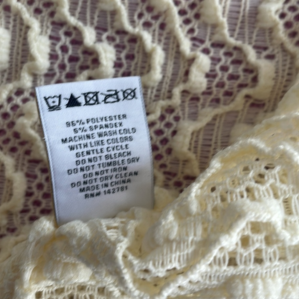 Aime Leon Dore Cream Lace Short Sleeve Shirt. - Picture 3 of 4
